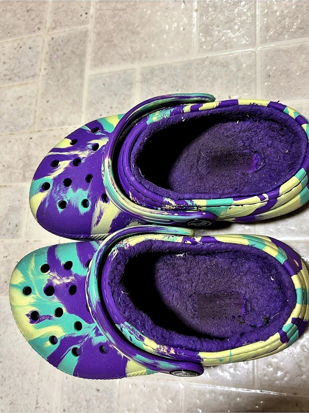 Crocs Classic Lined Tie-Dye Clog Purple & Green